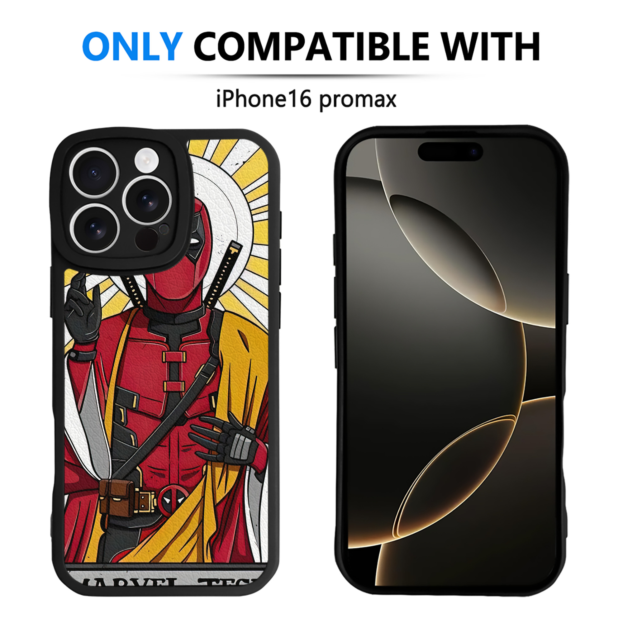 （画像用） Deadpool デッドプール 【iPhone 16シリーズ対応】シリコンスマホケース（レザー調） 材質：シリコン